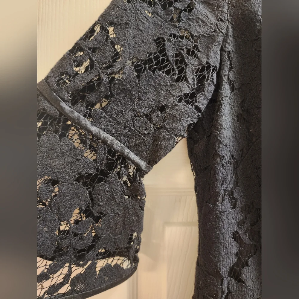 Adrianna Papell Black Lace Mini Dress - Picture 3 of 9